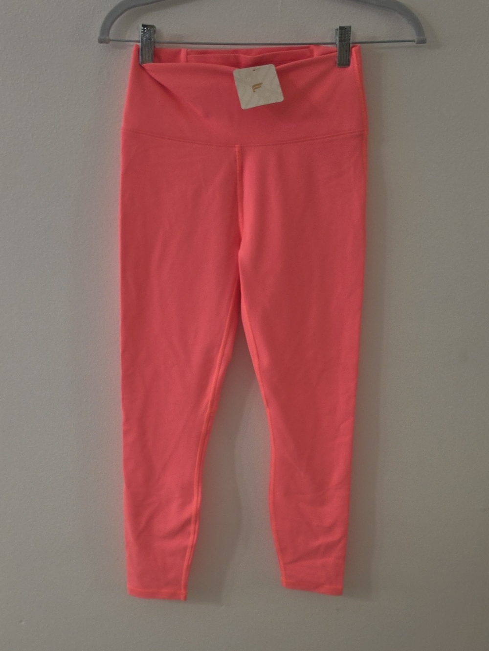 Fabletics Neon Coral Pink Kids Leggings